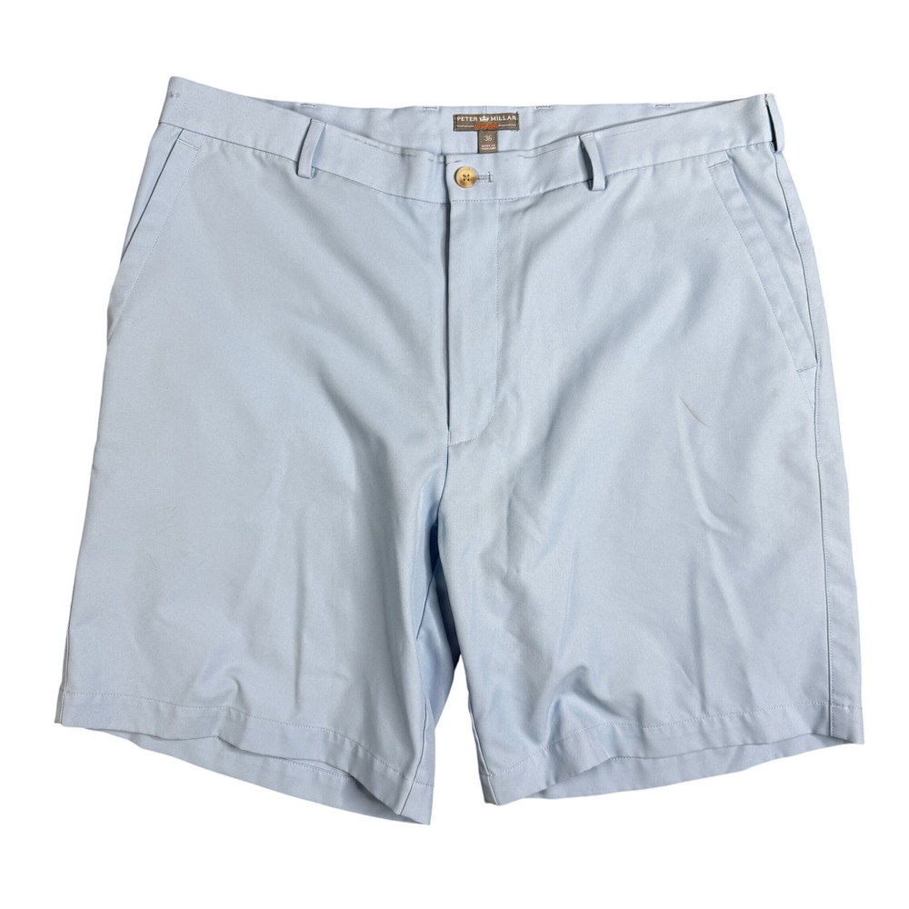 Peter Millar Mens 36 Performance Wicking Golf Shorts Light Blue MS14EB82
